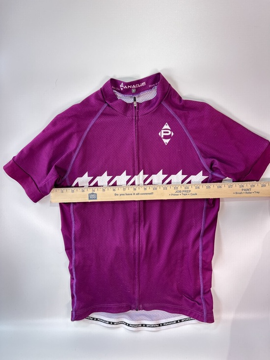 Panache Women Bike Cycling Jersey Purple Mesh 3 Pocket Full Zip Size M - Picture 11 of 12